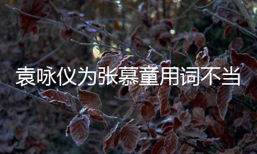 当道童用张慕支持中国是误歉袁咏仪为一个词不解